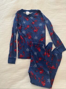 Kids Blue Spiderman-Print Pajama Set